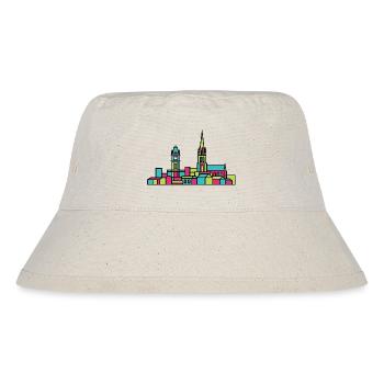 Leicester City Skyline Clock Tower Line Art - Stanley/Stella Recycled Bucket Hat - natural - Front