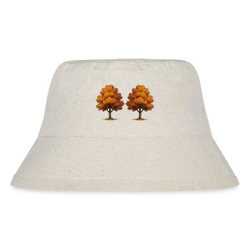 Zwillings Herbstbäume in Orange - Stanley/Stella recycelter Bucket Hat - Naturweiß - Vorne