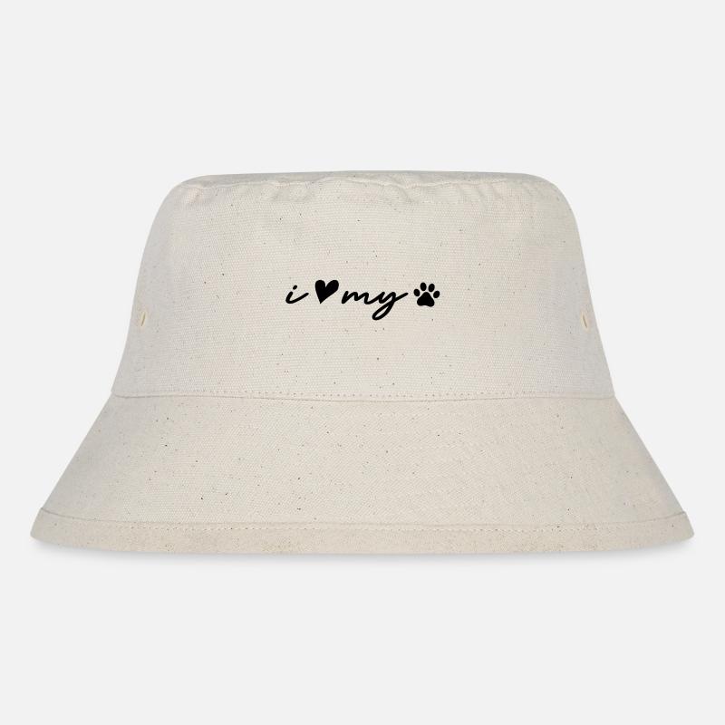 I love my dog - Stanley/Stella recycelter Bucket Hat - Naturweiß
