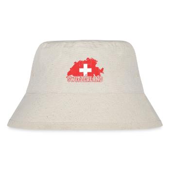 Swiss Map Cross Emblem with Silhouettes - Stanley/Stella Recycled Bucket Hat - natural - Front