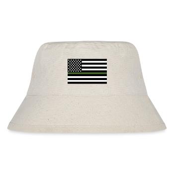Militärgrüne US-Flaggenlinie - Stanley/Stella recycelter Bucket Hat - Naturweiß - Vorne