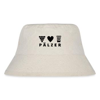 Pälzer! Trauben Wein Herz Dubbeglas - Stanley/Stella recycelter Bucket Hat - Naturweiß - Vorne