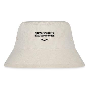 Semez Des Sourires, Récoltez Du Bonheur - Bob recyclé Stanley/Stella - blanc naturel - Devant