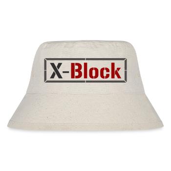 Abstrakter Geometrie-Print in Erdtönen - Stanley/Stella recycelter Bucket Hat - Naturweiß - Vorne