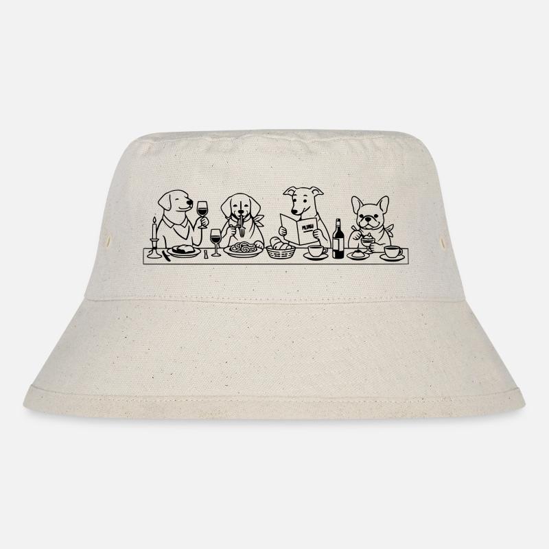 Dining Dogs Line Art - Stanley/Stella recycelter Bucket Hat - Naturweiß