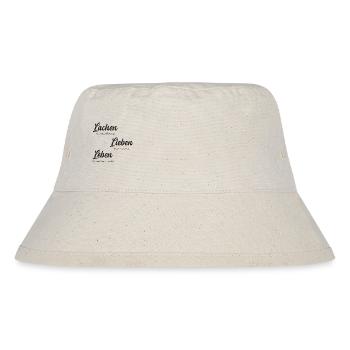 Lachen, Lieben und Leben ist Mensch sein - Stanley/Stella recycelter Bucket Hat - Naturweiß - Vorne