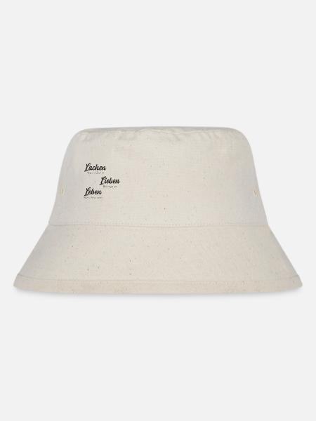 Lachen, Lieben und Leben ist Mensch sein - Stanley/Stella recycelter Bucket Hat - Naturweiß