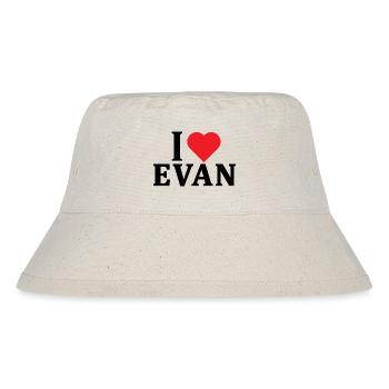 Ich liebe Evan T-Shirt Geschenkidee - Stanley/Stella recycelter Bucket Hat - Naturweiß - Vorne