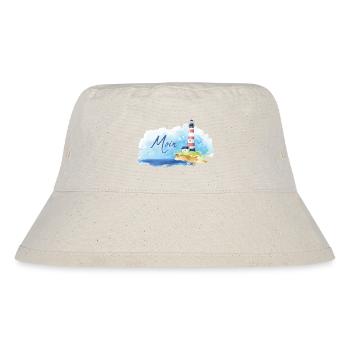 Leuchtturm mit Moin - Stanley/Stella recycelter Bucket Hat - Naturweiß - Vorne