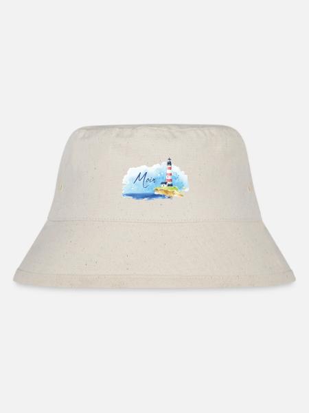 Leuchtturm mit Moin - Stanley/Stella recycelter Bucket Hat - Naturweiß