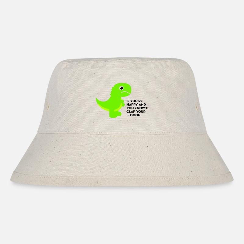 T-Rex clap your hands - Stanley/Stella recycelter Bucket Hat - Naturweiß