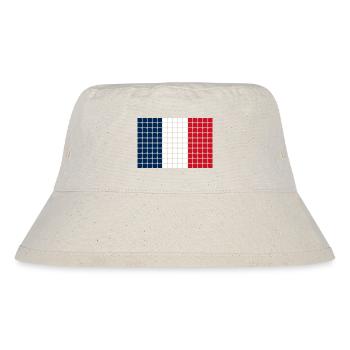 Frankreich Flagge - Quadrate Muster - Stanley/Stella recycelter Bucket Hat - Naturweiß - Vorne