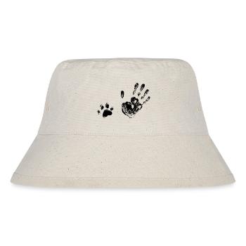 Footprint Human and Paw - Animal Lover - Stanley/Stella Recycled Bucket Hat - natural - Front