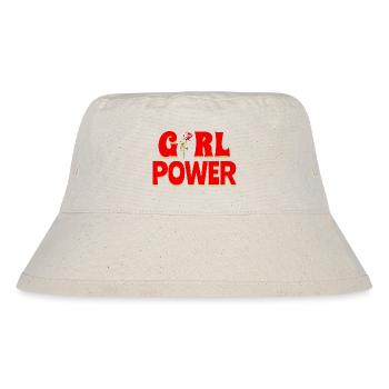 Mädchen Shirt für starke Frauen - Stanley/Stella recycelter Bucket Hat - Naturweiß - Vorne