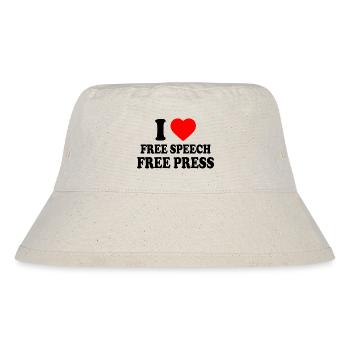 i love free speech free press - Bob recyclé Stanley/Stella - blanc naturel - Devant