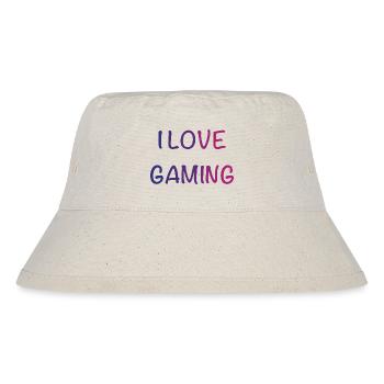 I Love Gaming Gradient Font - Stanley/Stella Recycled Bucket Hat - natural - Front