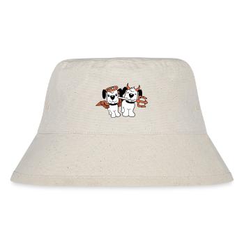 2 Hunde Engel Teufel Satan Himmel Hölle Gewissen - Stanley/Stella recycelter Bucket Hat - Naturweiß - Vorne