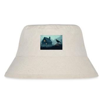 Spukhaus Illustration Poster - Stanley/Stella recycelter Bucket Hat - Naturweiß - Vorne