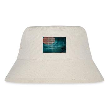 Schallplattenspieler im kurvigem Muster - Stanley/Stella recycelter Bucket Hat - Naturweiß - Vorne