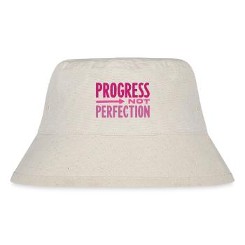 Progress Not Perfection Fortschritt zählt - Stanley/Stella recycelter Bucket Hat - Naturweiß - Vorne