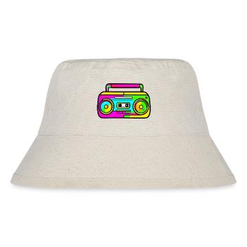 Neon Boombox Retro Pop Art - Stanley/Stella recycelter Bucket Hat - Naturweiß - Vorne