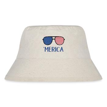 4. Juli Amerika - Stanley/Stella recycelter Bucket Hat - Naturweiß - Vorne