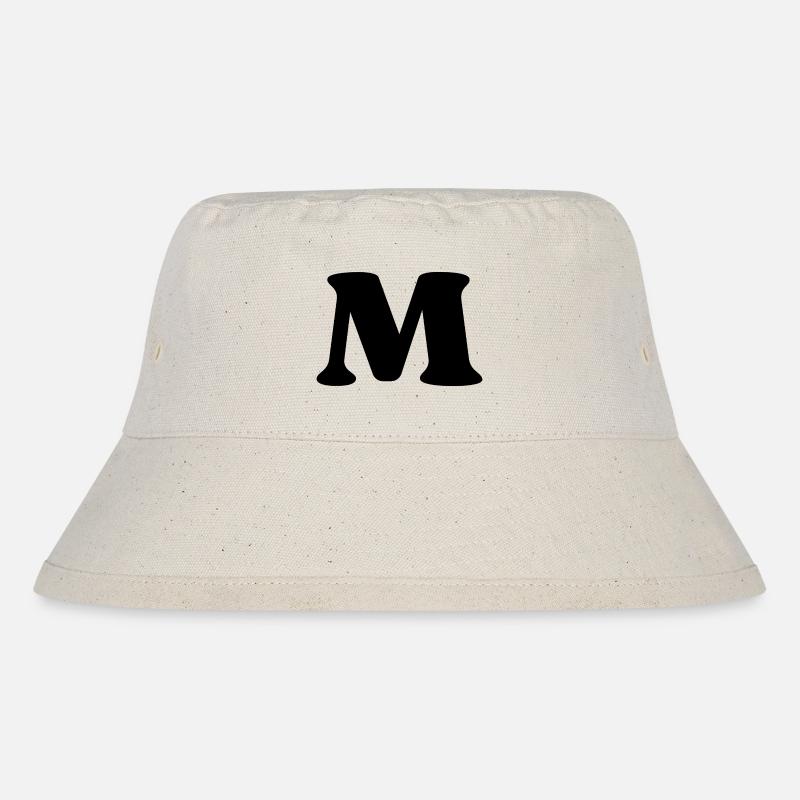 Buchstabe m - Stanley/Stella recycelter Bucket Hat - Naturweiß