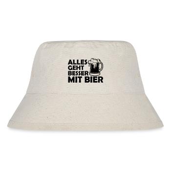 Bier Alkohol Gerstensaft Party - Stanley/Stella recycelter Bucket Hat - Naturweiß - Vorne