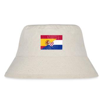 Vintage Flagge Spanien Kroatien - Stanley/Stella recycelter Bucket Hat - Naturweiß - Vorne
