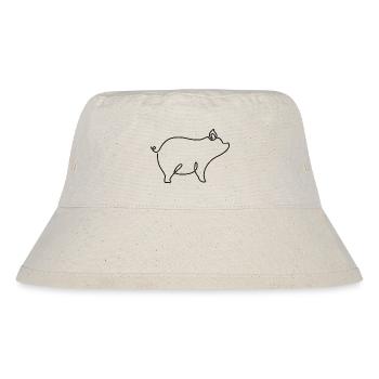 Dessin de cochon – symbole de bonheur et de nature - Bob recyclé Stanley/Stella - blanc naturel - Devant