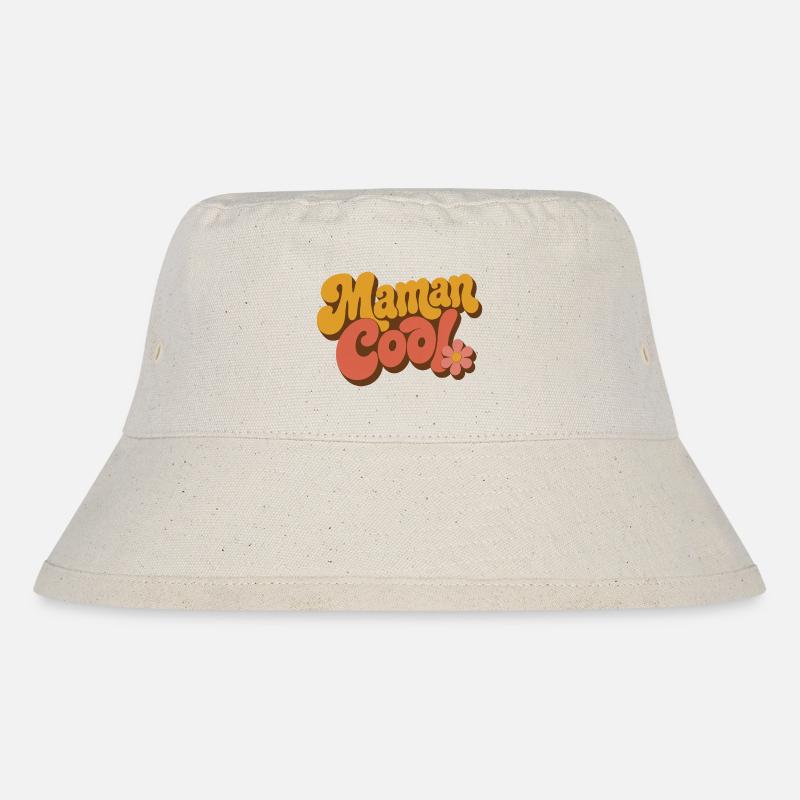 Mama Cool Retro Blumen 70er Jahre - Stanley/Stella recycelter Bucket Hat - Naturweiß