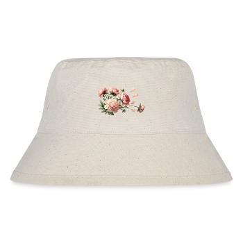 Romantische rosa Pfingstrosen - Stanley/Stella recycelter Bucket Hat - Naturweiß - Vorne