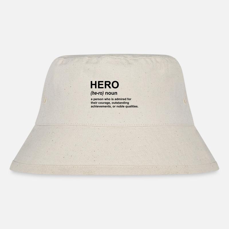 Hero Definition Black Text. - Stanley/Stella Recycled Bucket Hat - natural