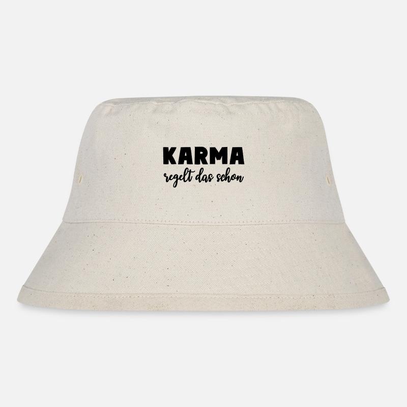 KARMA Regelt Das Schon Lustiger Spruch - Stanley/Stella recycelter Bucket Hat - Naturweiß