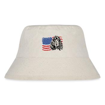 Cocker Spaniel Amerika Fahne Hunde Wilsigns - Stanley/Stella recycelter Bucket Hat - Naturweiß - Vorne