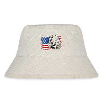 Cocker Spaniel Amerika Fahne Hunde Wilsigns - Stanley/Stella recycelter Bucket Hat - Naturweiß - Vorne