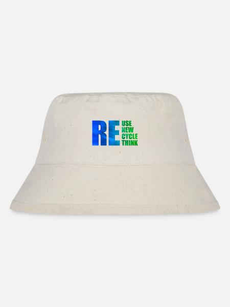 Reuse Renew Recycle Rethink - Stanley/Stella recycelter Bucket Hat - Naturweiß