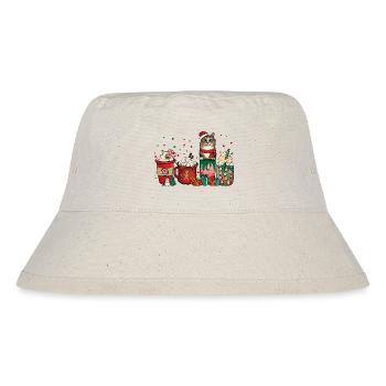 Norweigan Forest Coffee Coffee Cups Santa Cat - Stanley/Stella Recycled Bucket Hat - natural - Front