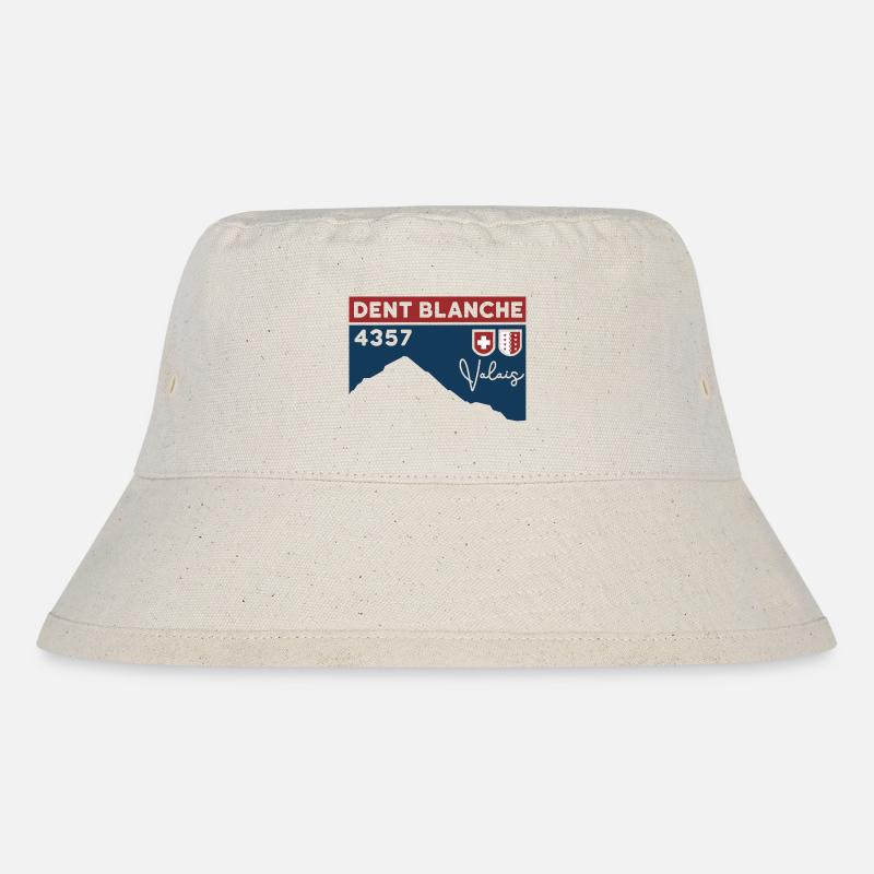 Dent Blanche Grenchen Wallis Normalweg Hochtour - Stanley/Stella recycelter Bucket Hat - Naturweiß