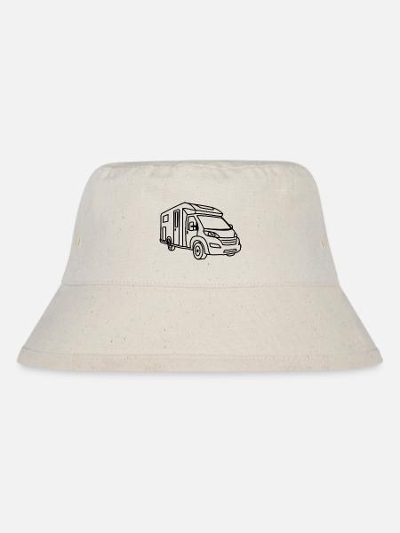 Wohnmobil Teilintegriert - Front - Kontur schwarz - Stanley/Stella recycelter Bucket Hat - Naturweiß
