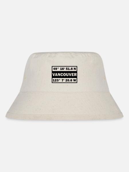 Vancouver coordinates city Canada Vancouver - Stanley/Stella Recycled Bucket Hat - natural