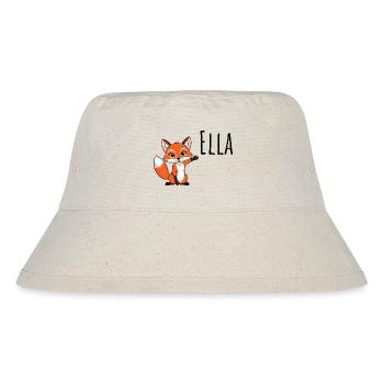 Fuchs - Mein Name ist Ella - Süßes Waldtier - Stanley/Stella recycelter Bucket Hat - Naturweiß - Vorne