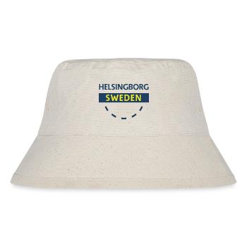 Hellsingborg blau-gelbes Stadtschild - Stanley/Stella recycelter Bucket Hat - Naturweiß - Vorne