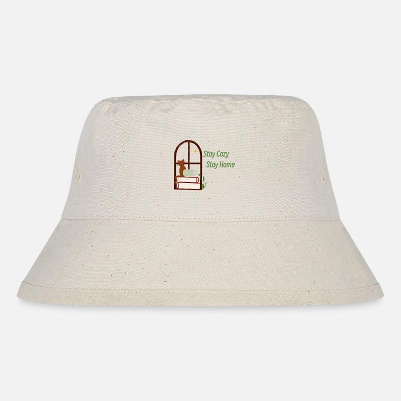 Bleib Gemütlich bleib Zuhause - Stanley/Stella recycelter Bucket Hat - Naturweiß