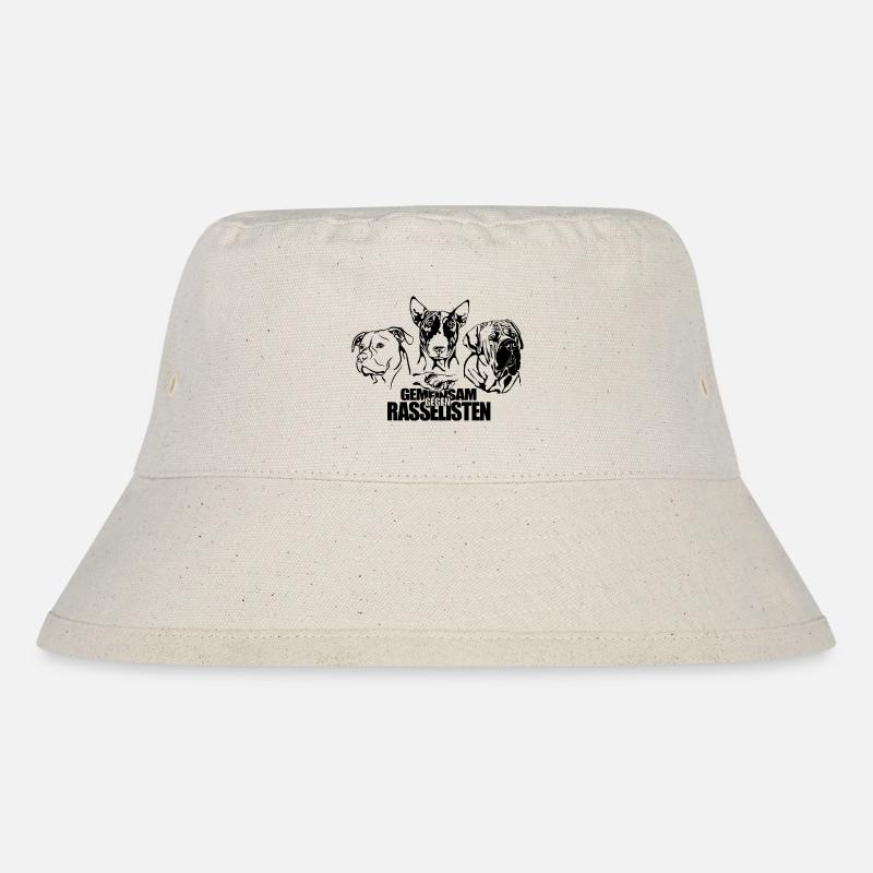 GEMEINSAM GEGEN RASSELISTEN Listenhunde Wilsigns - Stanley/Stella recycelter Bucket Hat - Naturweiß