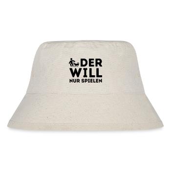 Geschenk für Hundebesitzer | Der will nur spielen - Stanley/Stella recycelter Bucket Hat - Naturweiß - Vorne