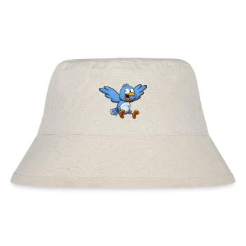 Niedlicher fliegender blauer Vogel - Stanley/Stella recycelter Bucket Hat - Naturweiß - Vorne