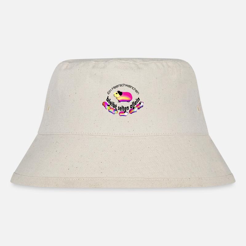 Bunte Meerschweinchen Statement  - Stanley/Stella recycelter Bucket Hat - Naturweiß