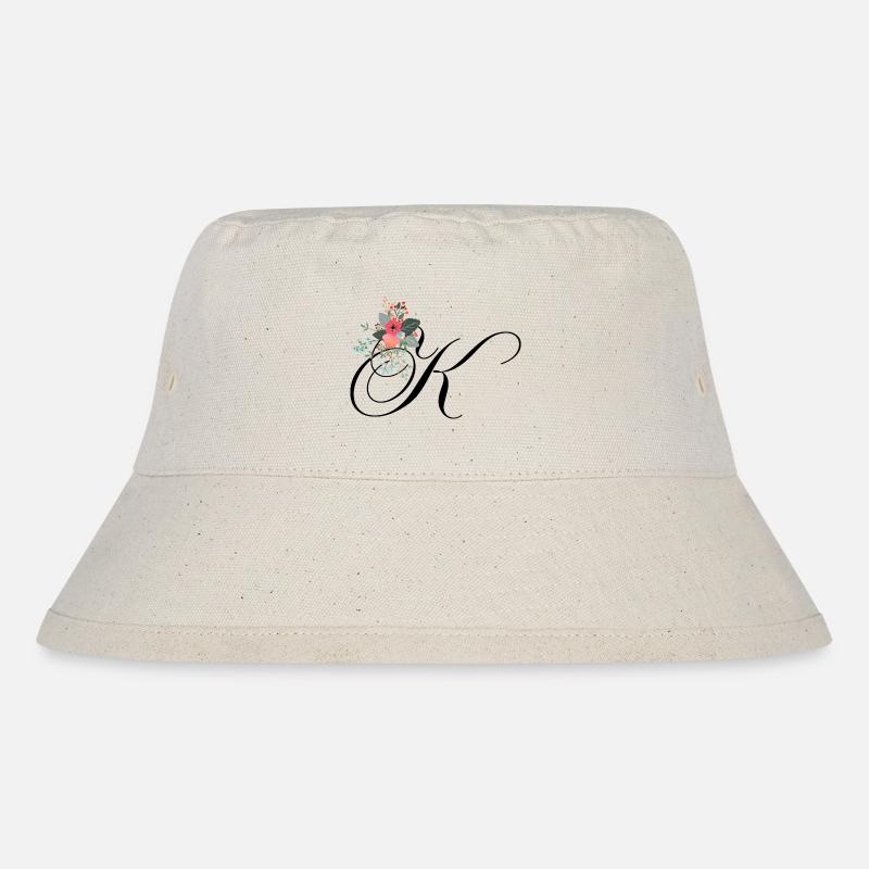 Buchstabe k geblüht - Stanley/Stella recycelter Bucket Hat - Naturweiß