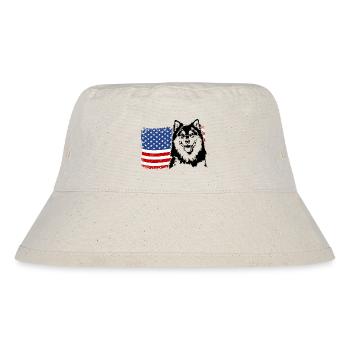 Finnischer Lapphund Amerika Fahne Hunde Wilsigns - Stanley/Stella recycelter Bucket Hat - Naturweiß - Vorne